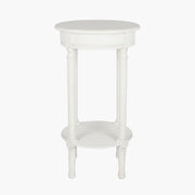 Heritage Round Pine Wood Round Accent Table K/D- White Finish
