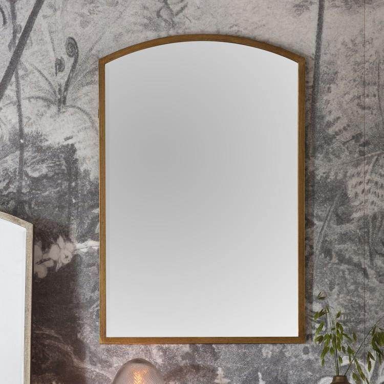 Higgins Arch Mirror Antique Gold W600 x D20 x H900mm - Cusack Lighting