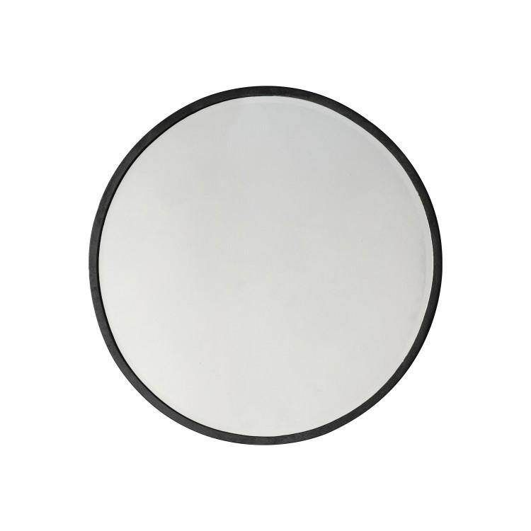 Higgins Round Mirror Black W600 x D20 x H600mm