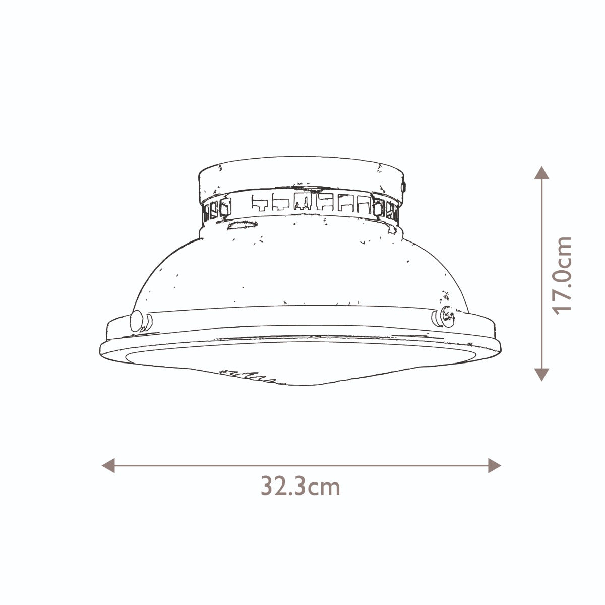 Amelia 2 Light Flush Light E27