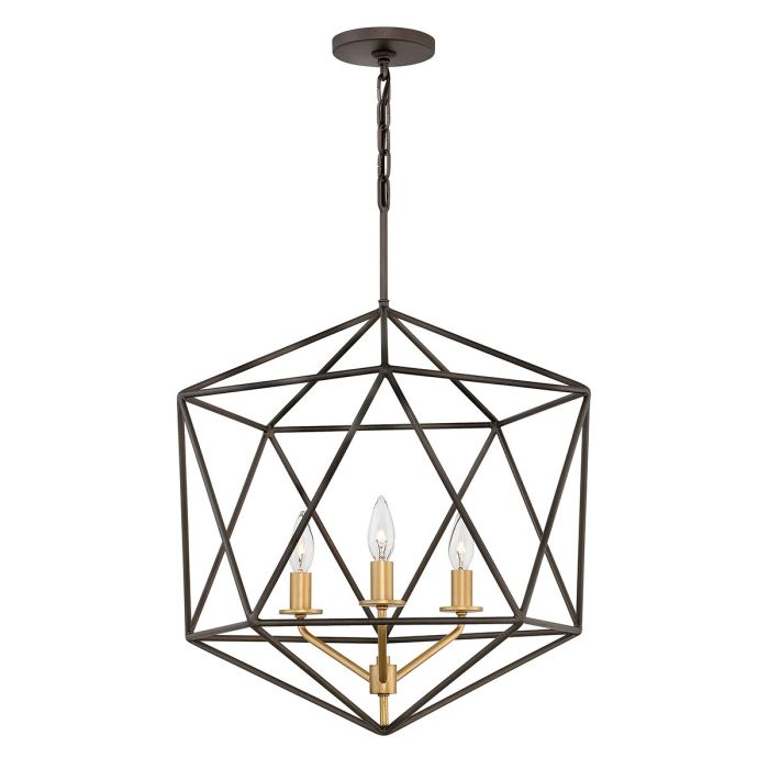 Astrid 3/5 Light Pendant Chandelier - Matte Bronze and Deluxe Gold