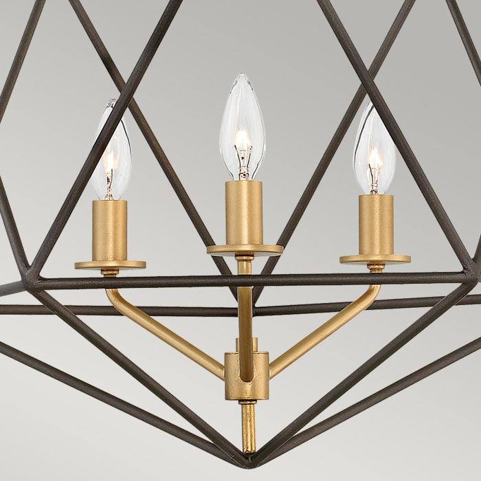 Astrid 3/5 Light Pendant Chandelier - Matte Bronze and Deluxe Gold