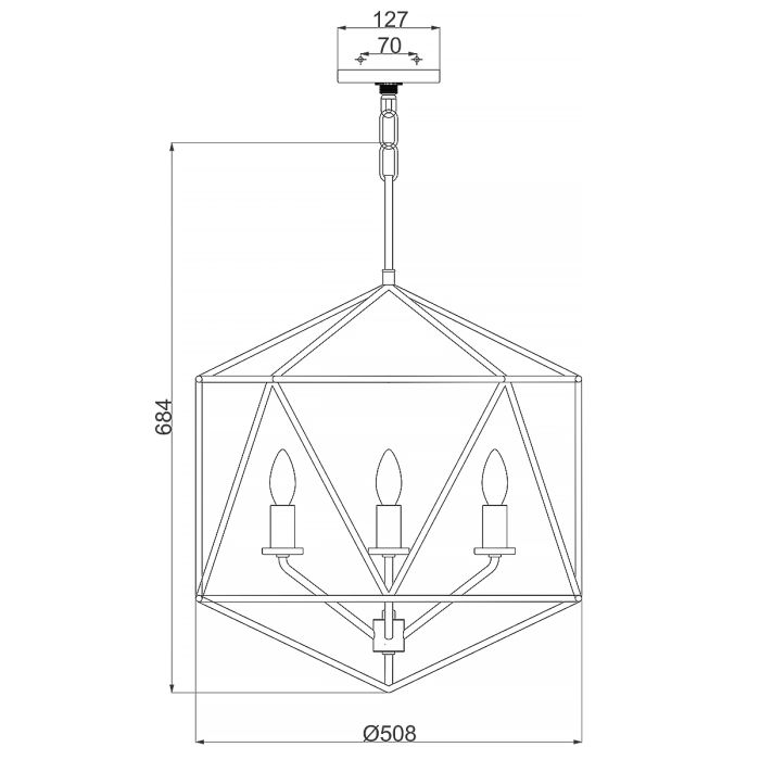 Astrid 3/5 Light Pendant Chandelier - Matte Bronze and Deluxe Gold