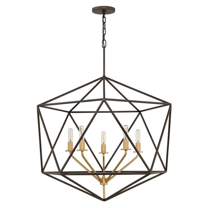 Astrid 3/5 Light Pendant Chandelier - Matte Bronze and Deluxe Gold