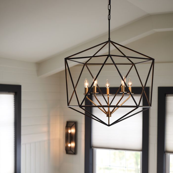 Astrid 3/5 Light Pendant Chandelier - Matte Bronze and Deluxe Gold