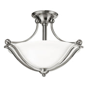 Bolla 2 Light Semi-Flush - Brushed Nickel E27