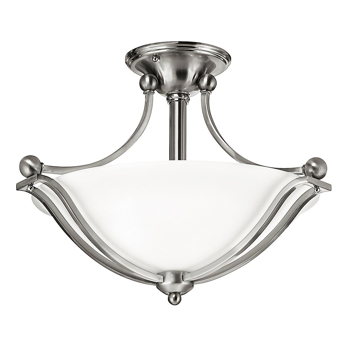 Bolla 2 Light Semi-Flush - Brushed Nickel E27