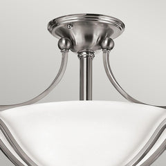 Bolla 2 Light Semi-Flush - Brushed Nickel E27