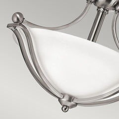 Bolla 2 Light Semi-Flush - Brushed Nickel E27