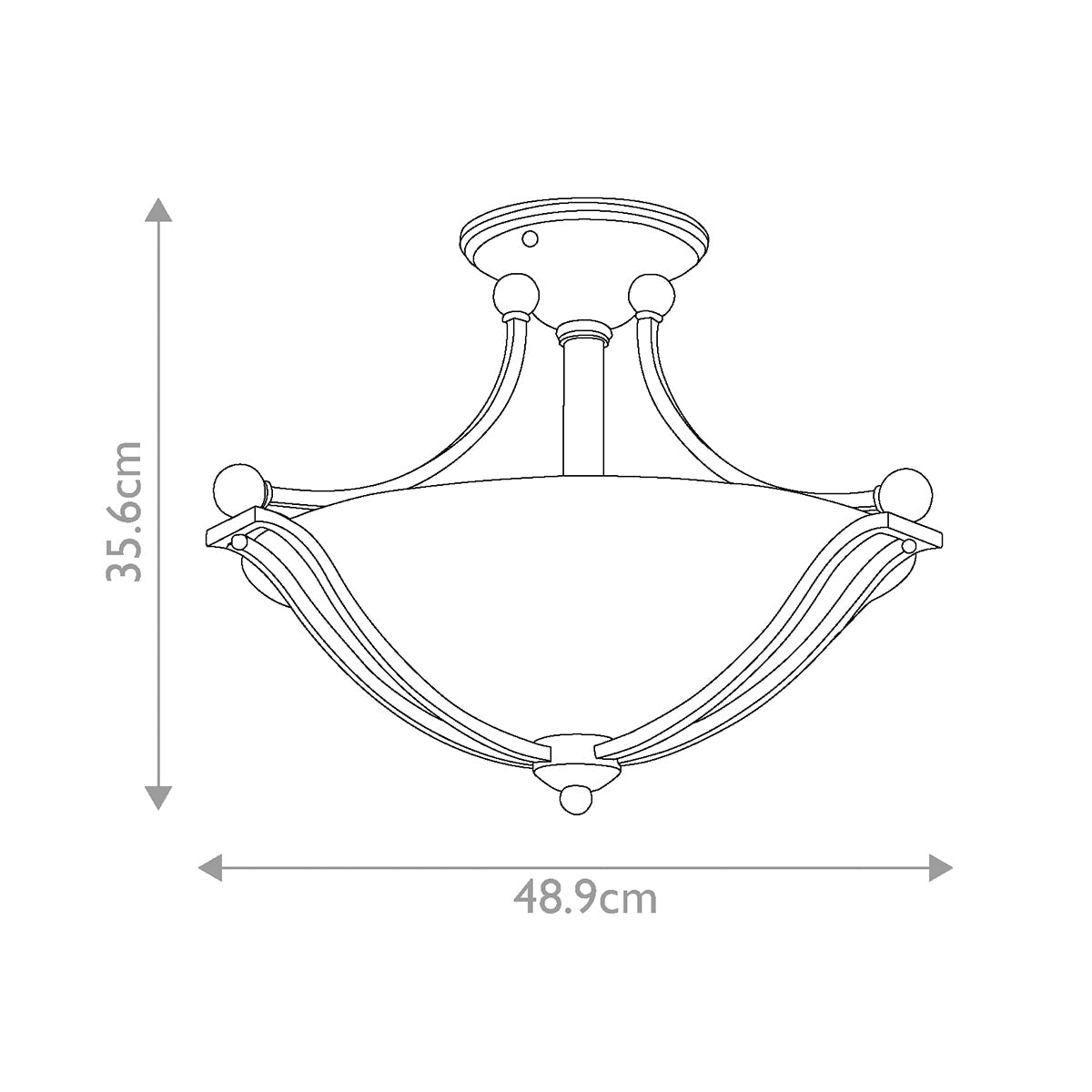 Bolla 2 Light Semi-Flush - Brushed Nickel E27