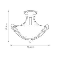 Bolla 2 Light Semi-Flush - Brushed Nickel E27