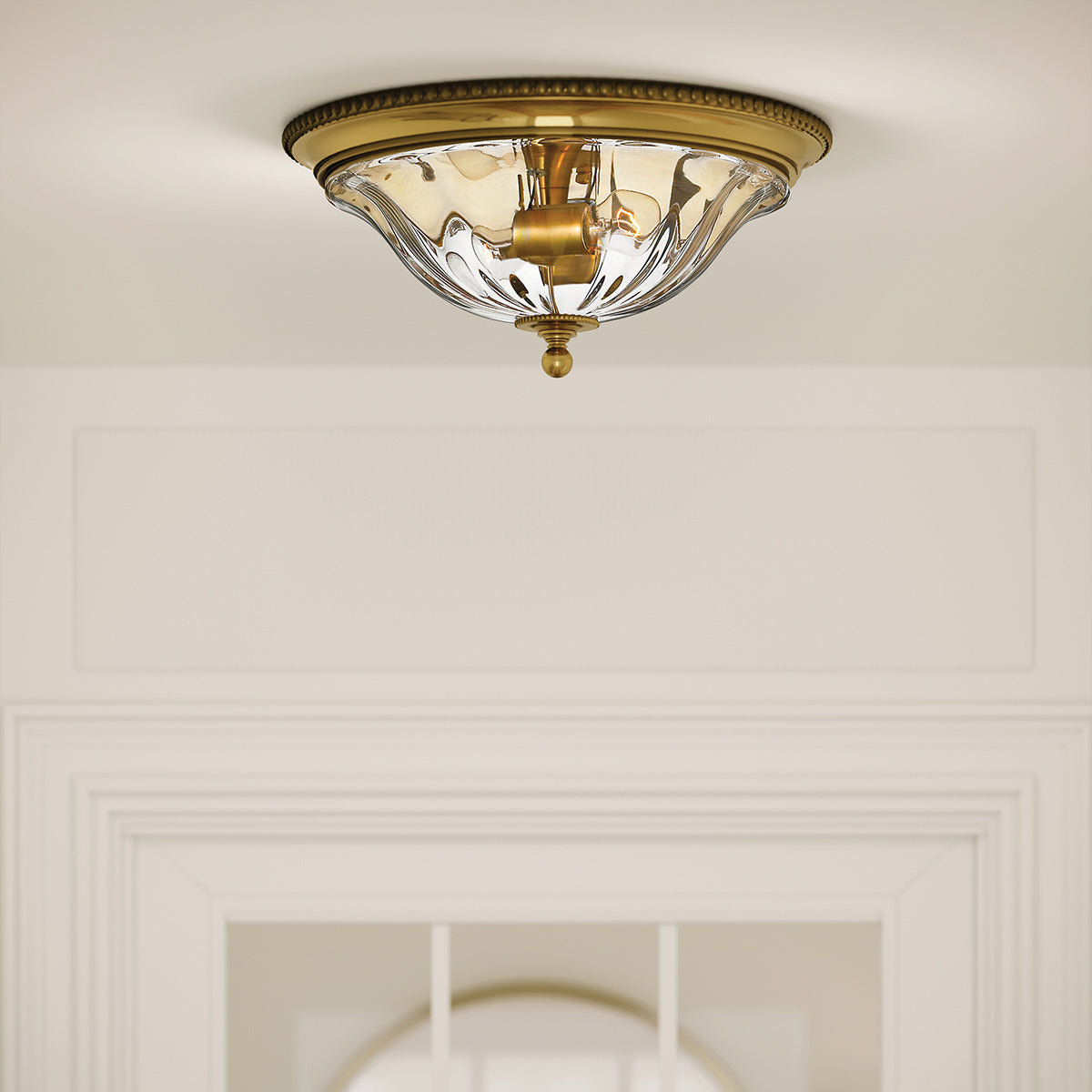 Cambridge 2 Light Flush - Burnished Brass E27