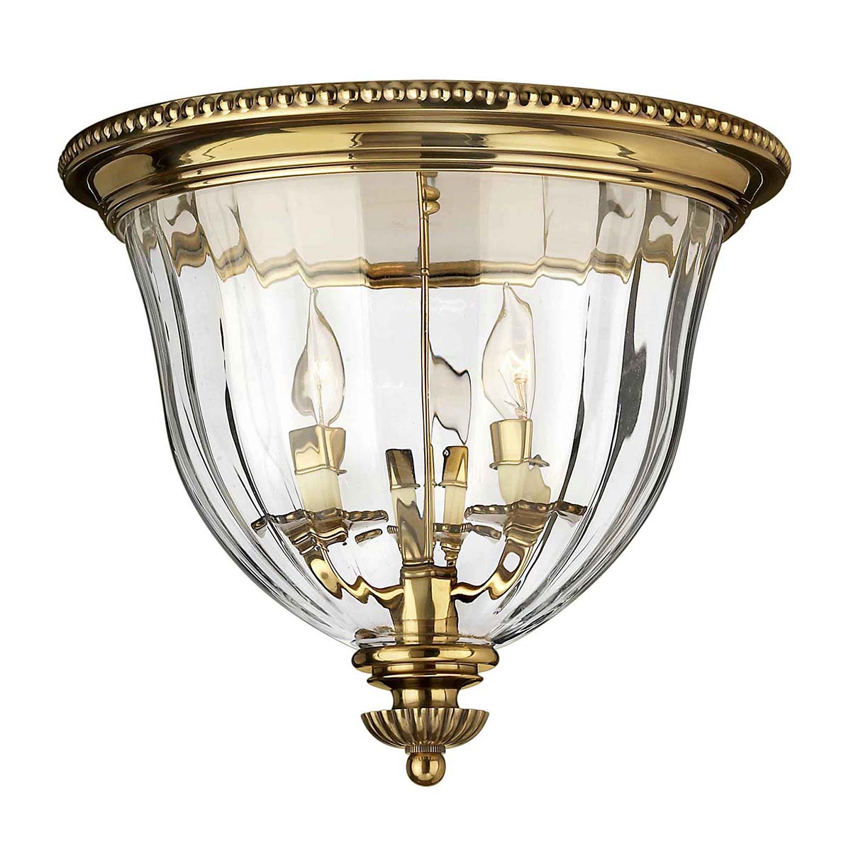 Cambridge 3 Light Flush - Burnished Brass E14