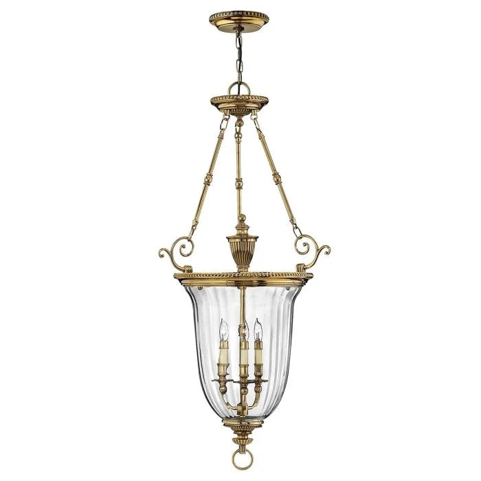 Cambridge 3 Light Small/Large Pendant - Burnished Brass