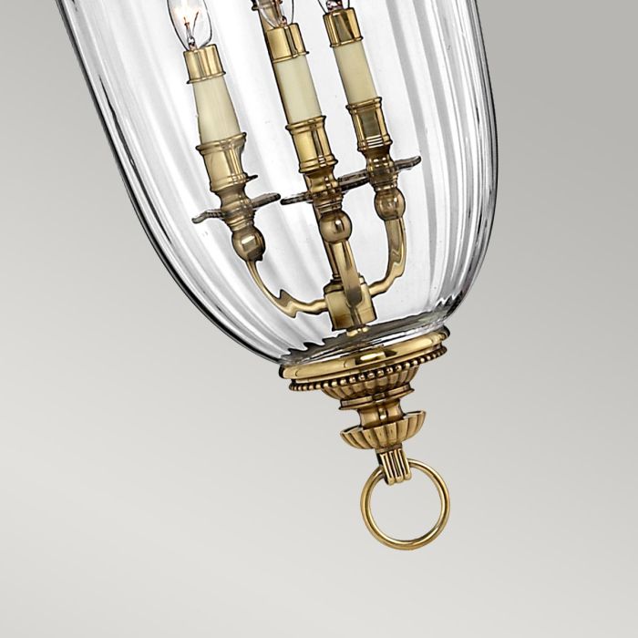 Cambridge 3 Light Small/Large Pendant - Burnished Brass