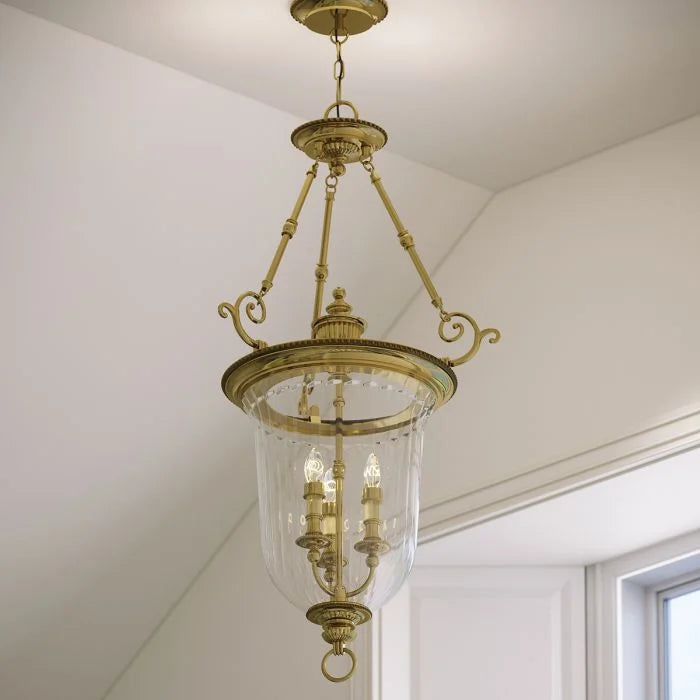 Cambridge 3 Light Small/Large Pendant - Burnished Brass