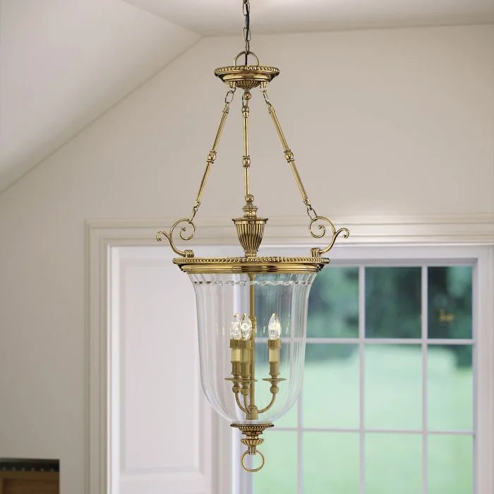 Cambridge 3 Light Small/Large Pendant - Burnished Brass