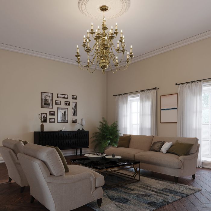 Cambridge 15/25 Light Chandelier - Burnished Brass