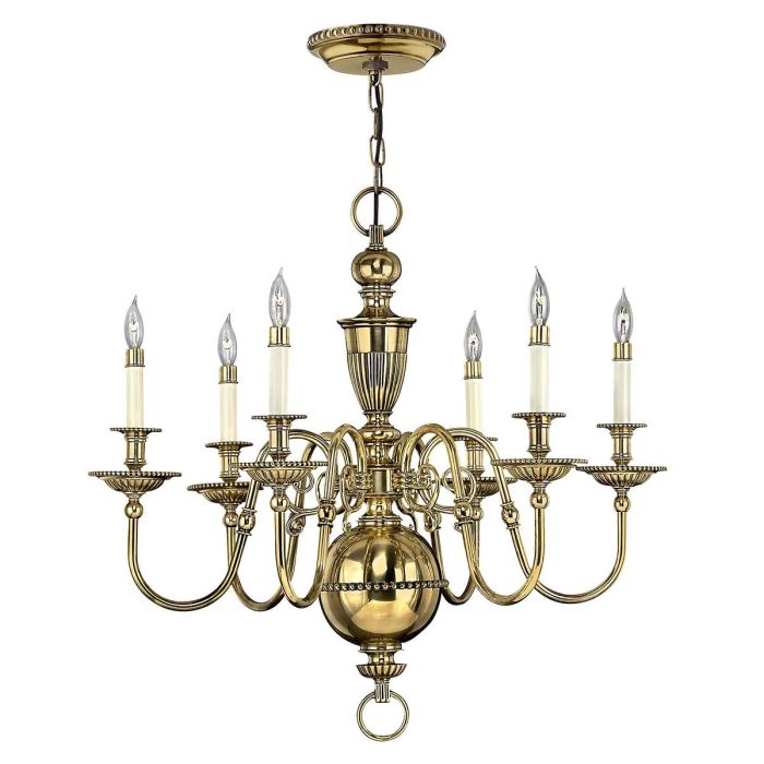 Cambridge 6 Light Chandelier - Burnished Brass