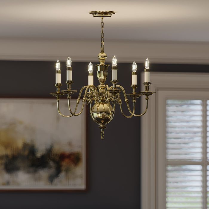 Cambridge 6 Light Chandelier - Burnished Brass