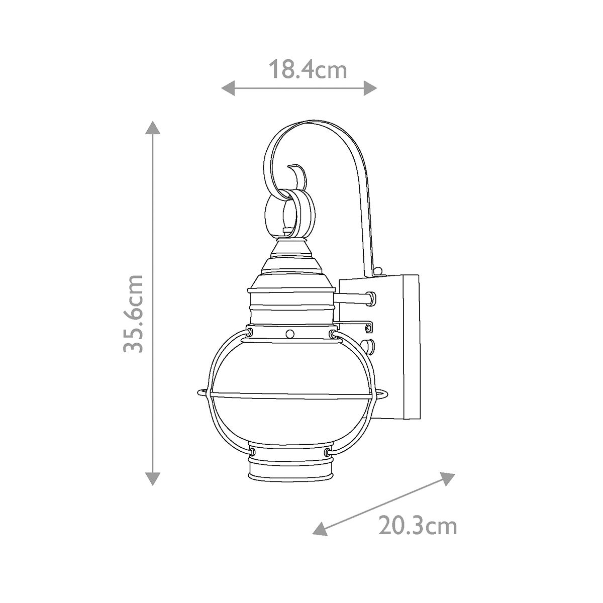 Cape Cod 1 Light Small/Medium Outdoor Wall Lantern - Sienna Bronze E27 IP23