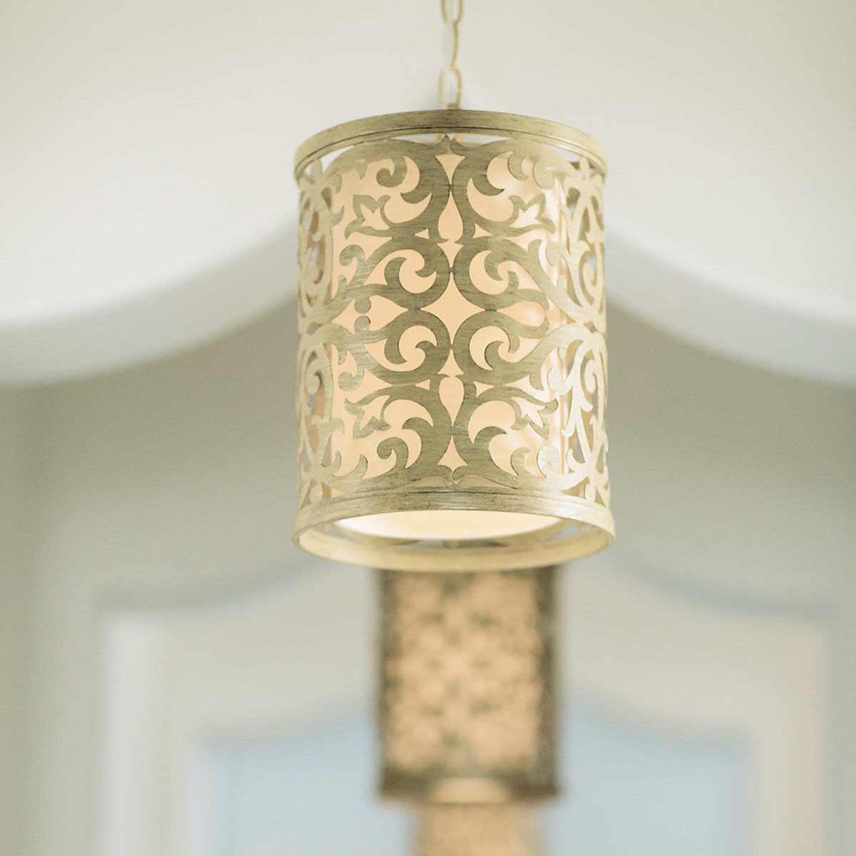 Carabel 1 Light Mini Pendant - Brushed Champagne E27