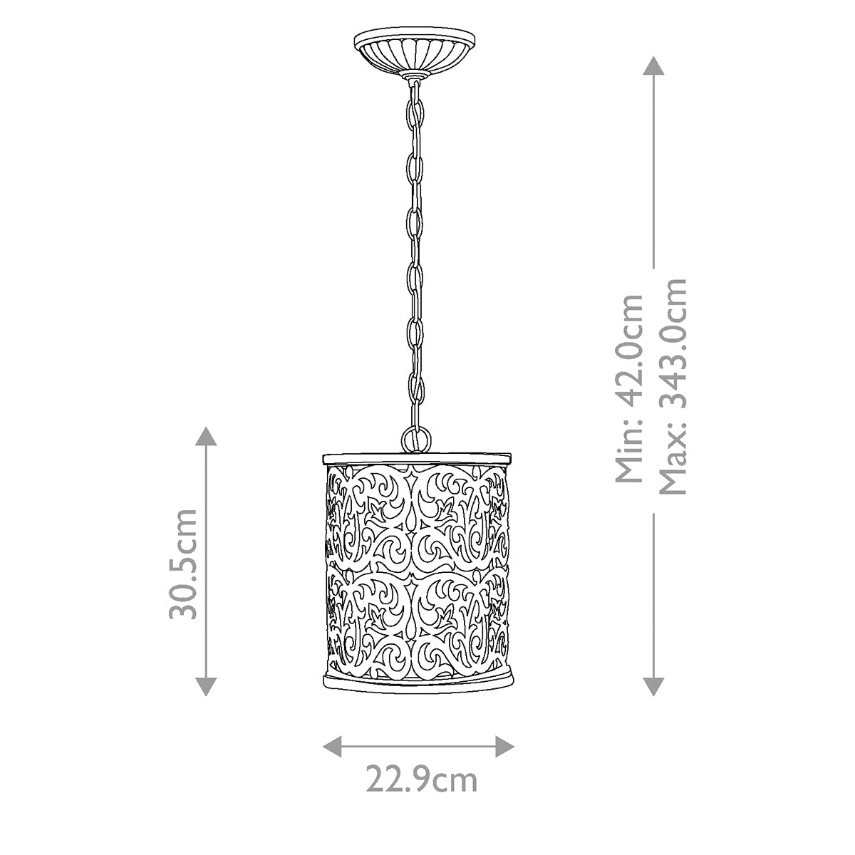 Carabel 1 Light Mini Pendant - Brushed Champagne E27