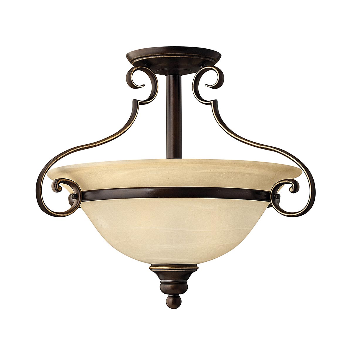 Cello 2 Light Semi-Flush - Antique Bronze E27
