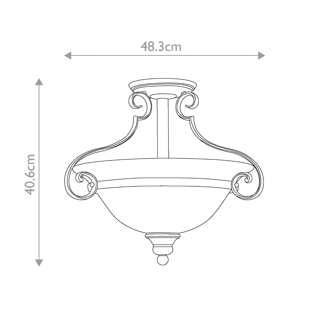 Cello 2 Light Semi-Flush - Antique Bronze E27