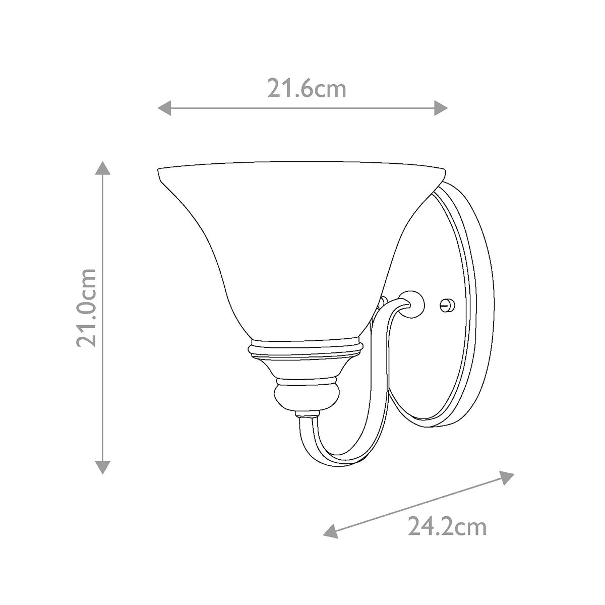 Cello 1 Light Wall Light - Antique Bronze IP20 E27