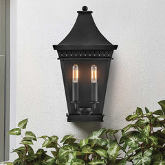Hinkley Chapel Hill Outdoor Half Wall Lantern - Museum Black  IP44 E14