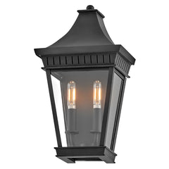 Hinkley Chapel Hill Outdoor Half Wall Lantern - Museum Black  IP44 E14