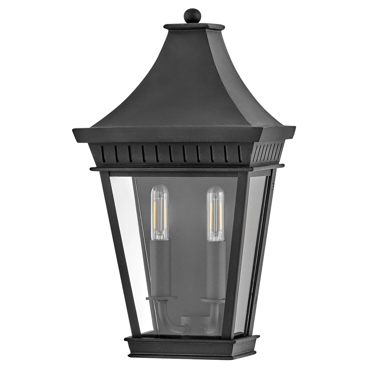 Hinkley Chapel Hill Outdoor Half Wall Lantern - Museum Black  IP44 E14