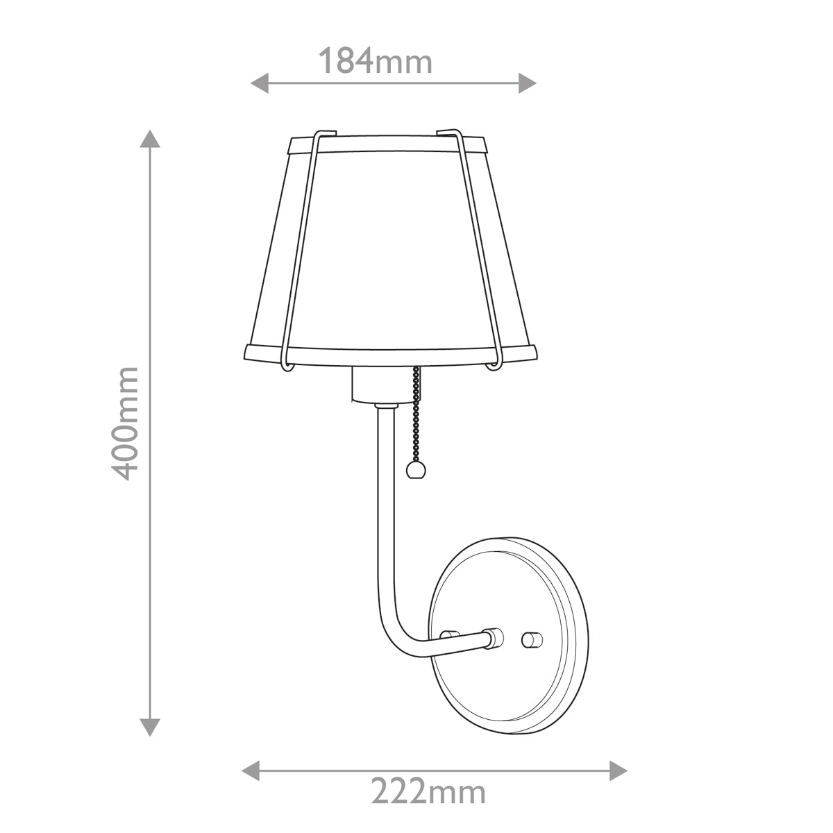 Hinkley Clarke 1 lt Wall Light with Pull switch - E27