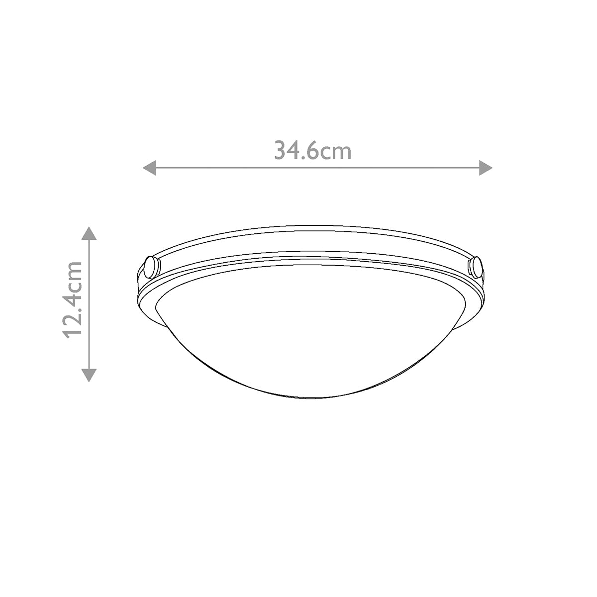 Collier 2/3L Flush Ceiling Light Small/Large - Heritage Brass & Black  Finish