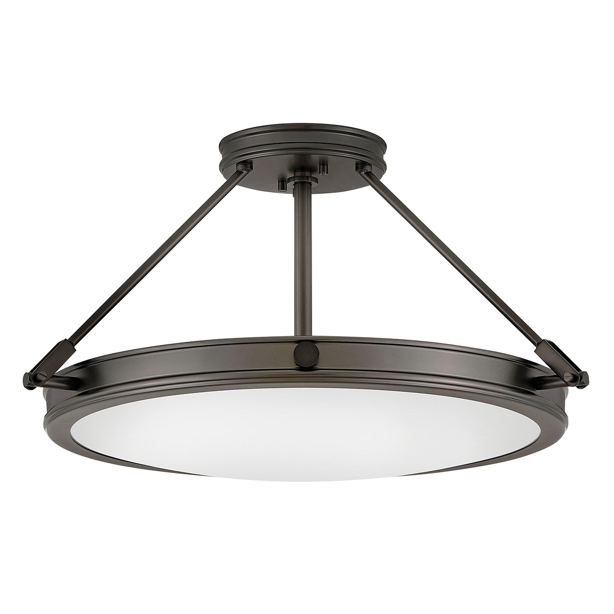 Collier 3/4L Semi Flush Ceiling Light -  Heritage Brass/ Black  Finish