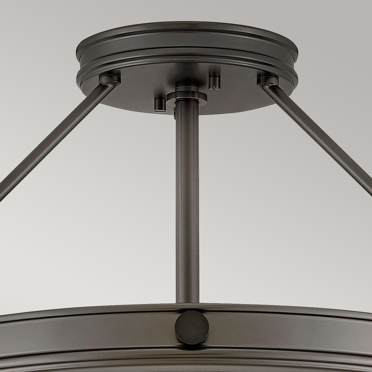 Collier 3/4L Semi Flush Ceiling Light -  Heritage Brass/ Black  Finish