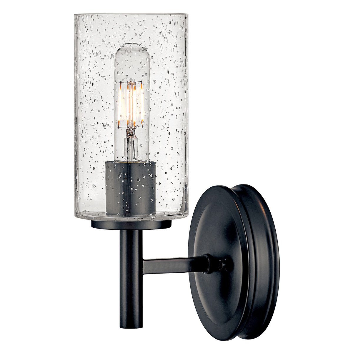 Collier 1 lt Wall Light with Clear Seeded glass. - Black Oxide E27