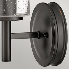 Collier 1 lt Wall Light with Clear Seeded glass. - Black Oxide E27