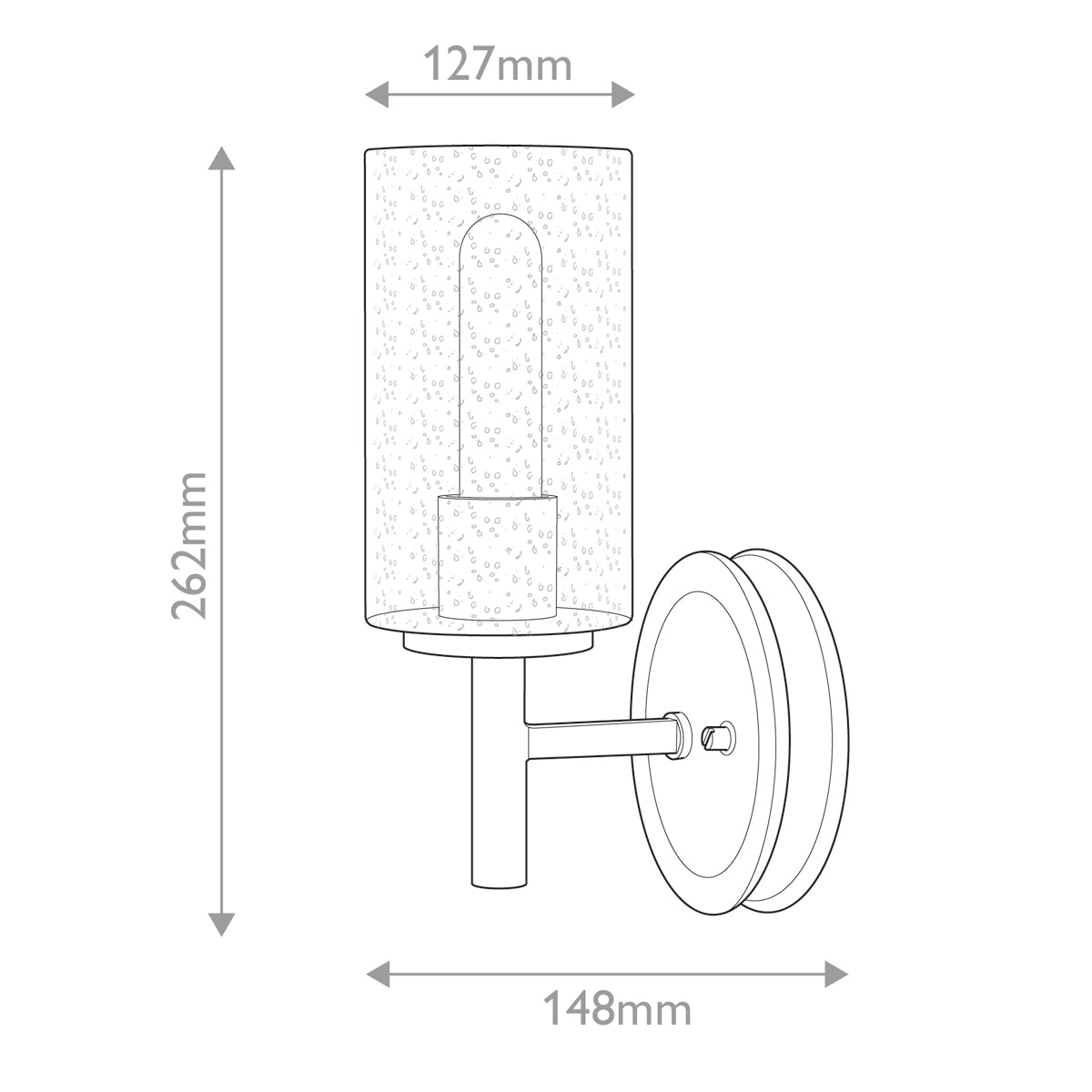 Collier 1 lt Wall Light with Clear Seeded glass. - Black Oxide E27