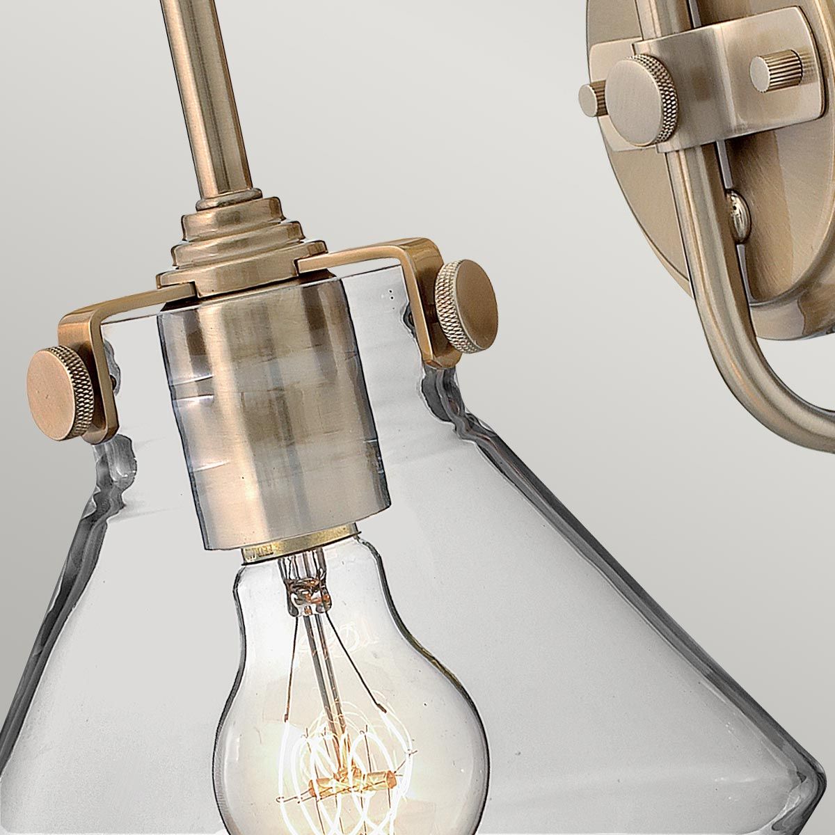 Congress 1 Light Wall Light With Various Styles - Brushed Caramel/Chrome IP20 E27