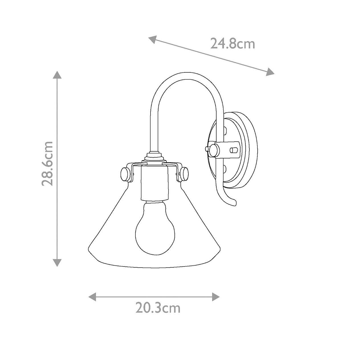 Congress 1 Light Wall Light With Various Styles - Brushed Caramel/Chrome IP20 E27