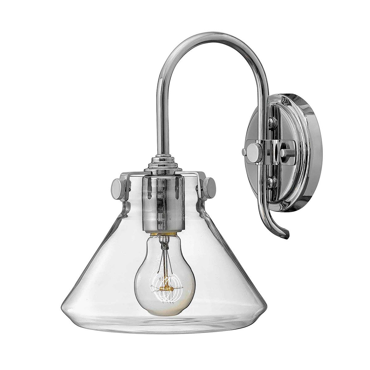 Congress 1 Light Wall Light With Various Styles - Brushed Caramel/Chrome IP20 E27