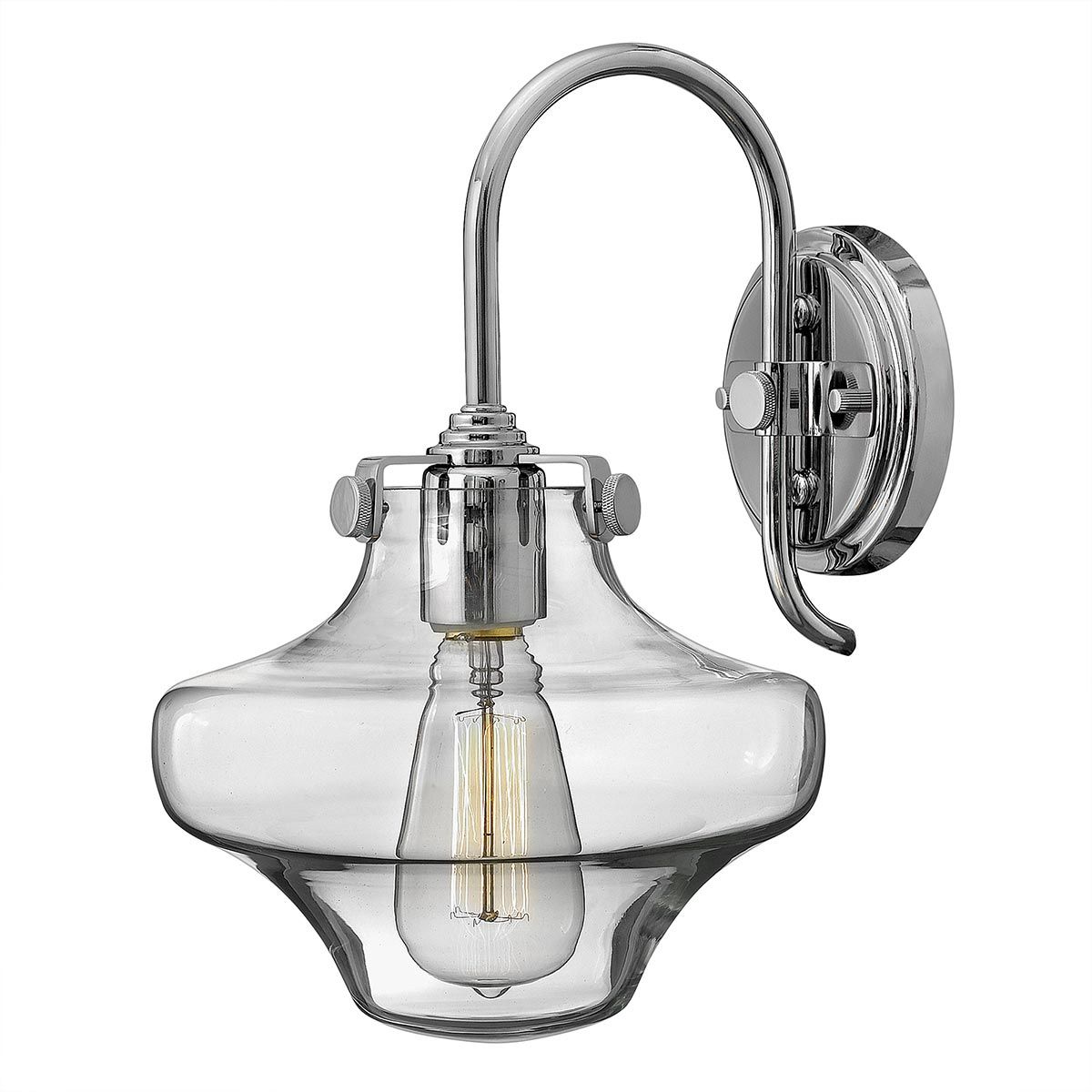 Congress 1 Light Wall Light With Various Styles - Brushed Caramel/Chrome IP20 E27