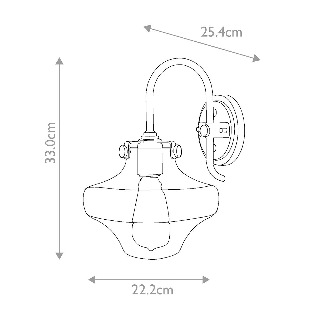 Congress 1 Light Wall Light With Various Styles - Brushed Caramel/Chrome IP20 E27