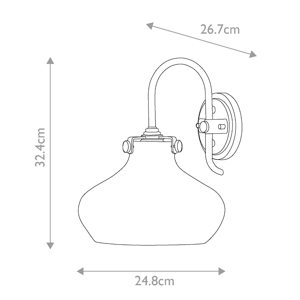 Congress 1 Light Wall Light With Various Styles - Brushed Caramel/Chrome IP20 E27