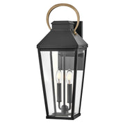 Hinkley Dawson 1 lt Outdoor Large Wall Lantern - Black with Burnished Bronze accent IP44 E14