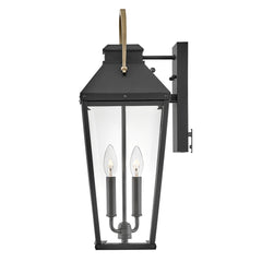 Hinkley Dawson 1 lt Outdoor Large Wall Lantern - Black with Burnished Bronze accent IP44 E14