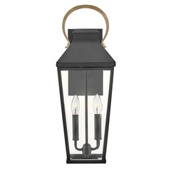 Hinkley Dawson 1 lt Outdoor Large Wall Lantern - Black with Burnished Bronze accent IP44 E14