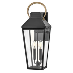Hinkley Dawson 1 lt Outdoor Large Wall Lantern - Black with Burnished Bronze accent IP44 E14